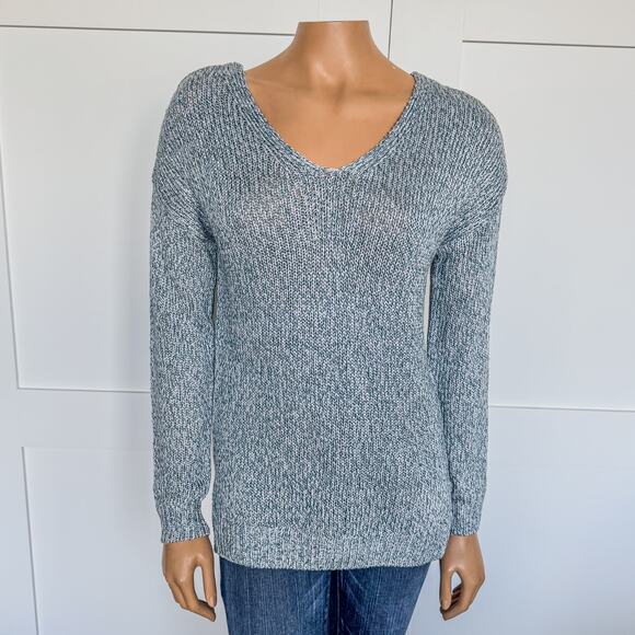 Francesca's Sweaters - NWT-Miami of Francesca’s, Alice Lace Up Pullover Sweater-Teal-Women’s Size Small